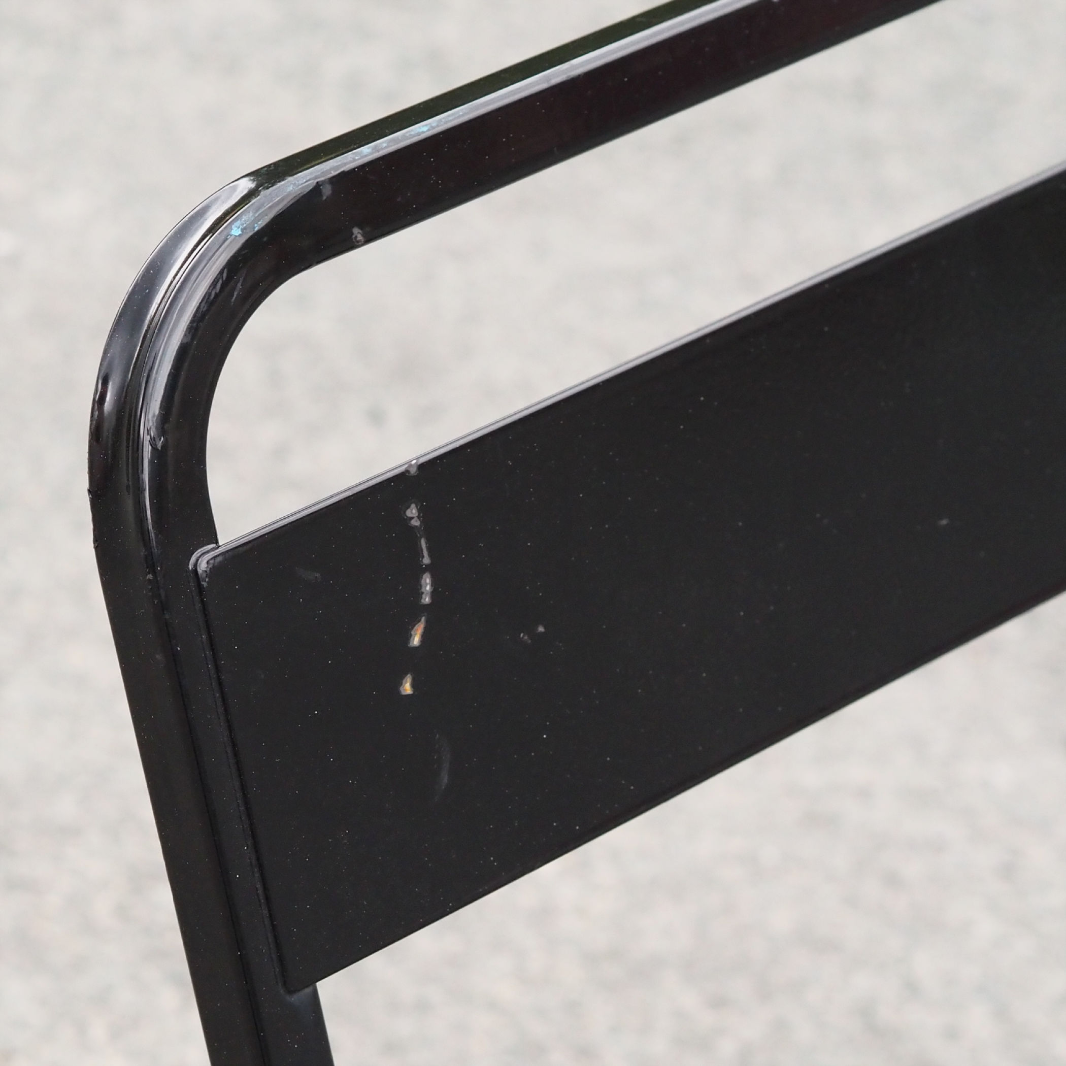 Stackable chair 'CH–07 A' in black square tubular steel by Ateliers J&amp;J
