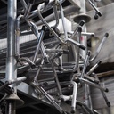 Coat rack in chromed tubular steel by Tubax (ca. 1970)