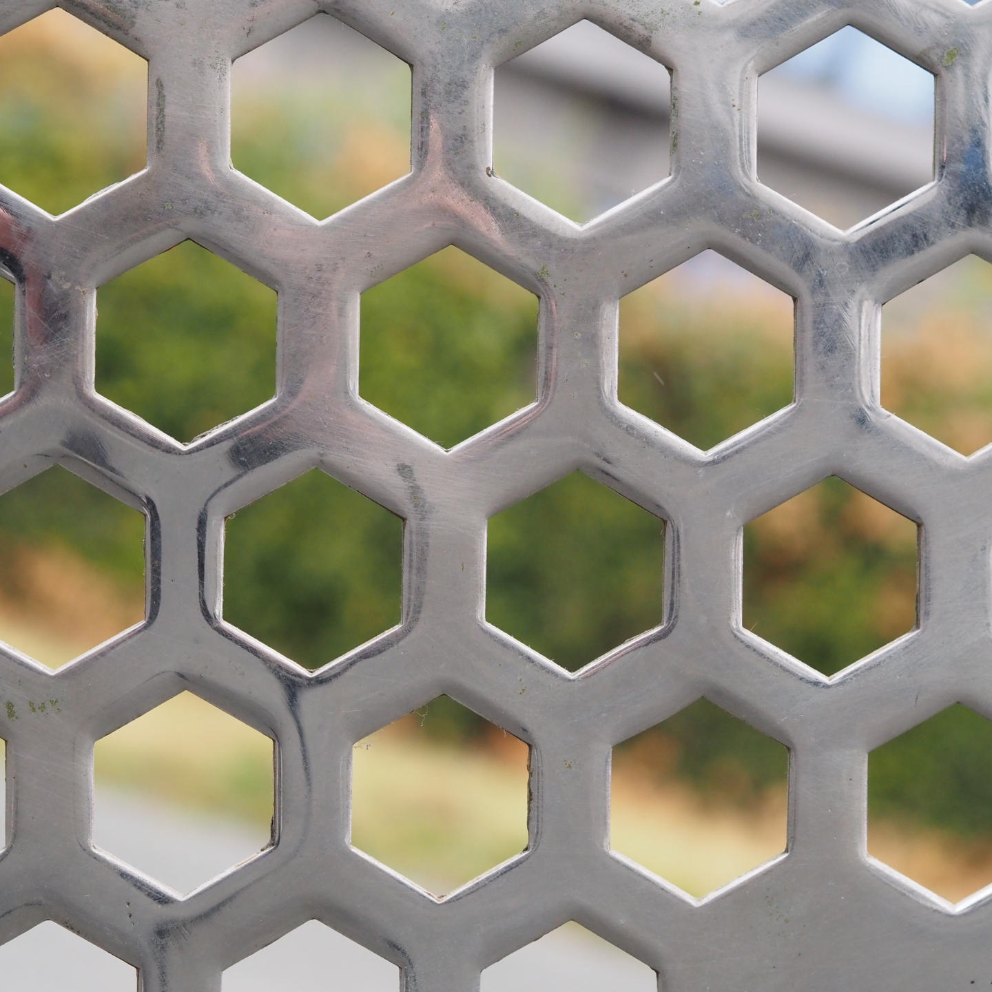 Radiator cover in perforated steel by Jules Wabbes from the Générale de Banque (110 x 51 cm)