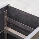 Partition in steel with decorative element 'Small Trees' by Christophe Gevers from the Générale de Banque (L. 800 cm)