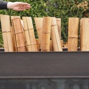 Partition in steel with decorative element 'Vertical Bamboo' by Christophe Gevers from the Générale de Banque (L. 400 cm)