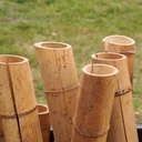 Partition in steel with decorative element 'Vertical Bamboo' by Christophe Gevers from the Générale de Banque (L. 400 cm)