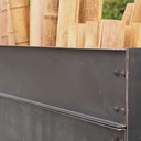 Partition in steel with decorative element 'Vertical Bamboo' by Christophe Gevers from the Générale de Banque (L. 400 cm)