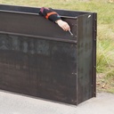 Partition in steel with decorative element 'Natural Stone' by Christophe Gevers from the Générale de Banque (L. 180 cm)