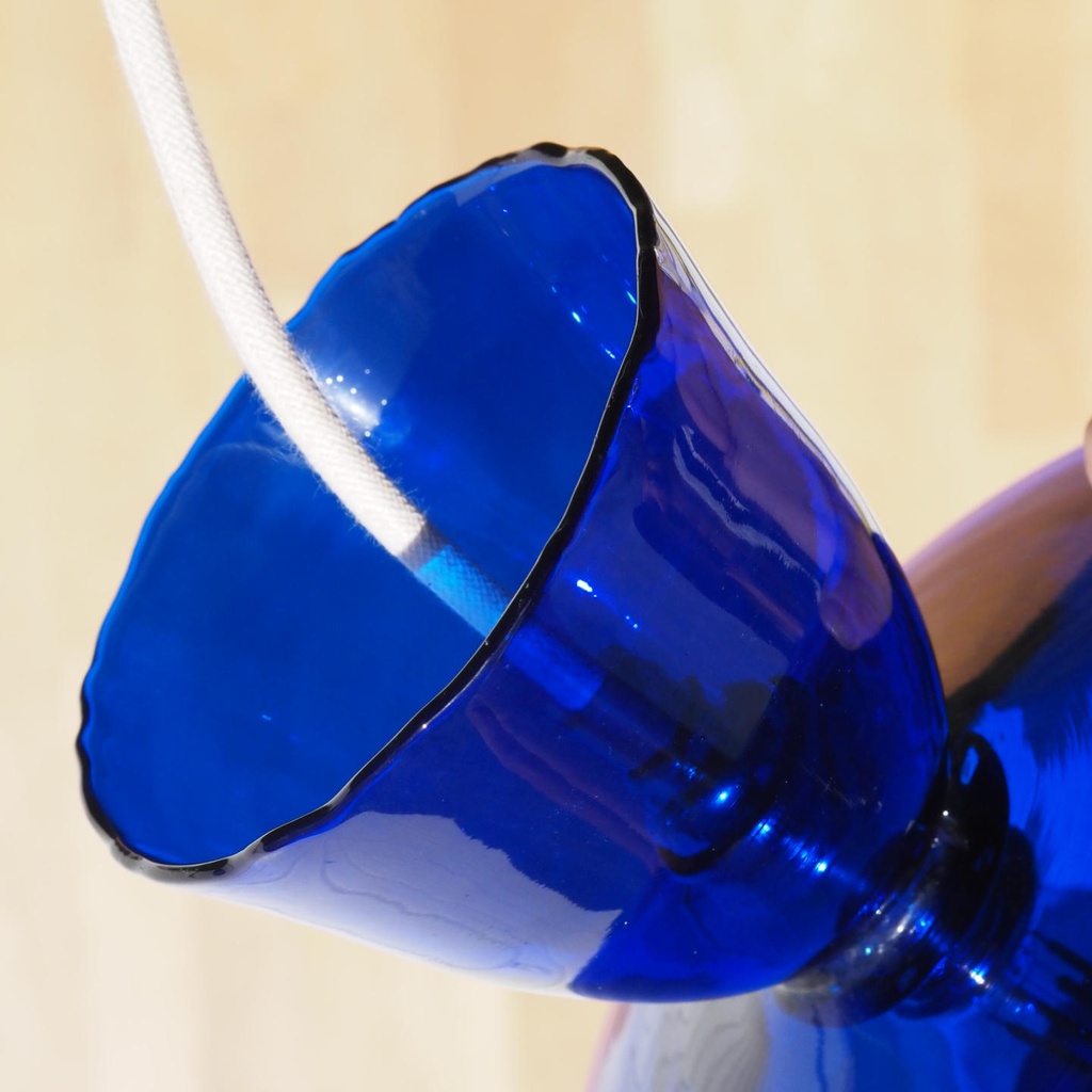 Hanging light 'Lara' in opaline glass - Cobalt blue