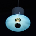 Hanging light 'Clea' in opaline glass - Sky blue/White