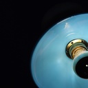 Hanging light 'Clea' in opaline glass - Sky blue/White