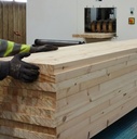 Long planed panel in reclaimed glued laminated timber (L. min 500 x 45 cm)
