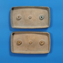 Single door pull handle in sand-cast bronze by Jules Wabbes from the Générale de Banque