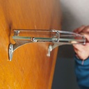 Bathroom shelf in clear tempered glass