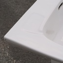Pedestal bathroom sink in ceramic