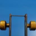 Double door handle in sand-cast bronze by Jules Wabbes from the Générale de Banque - Fixed (Right or Left)