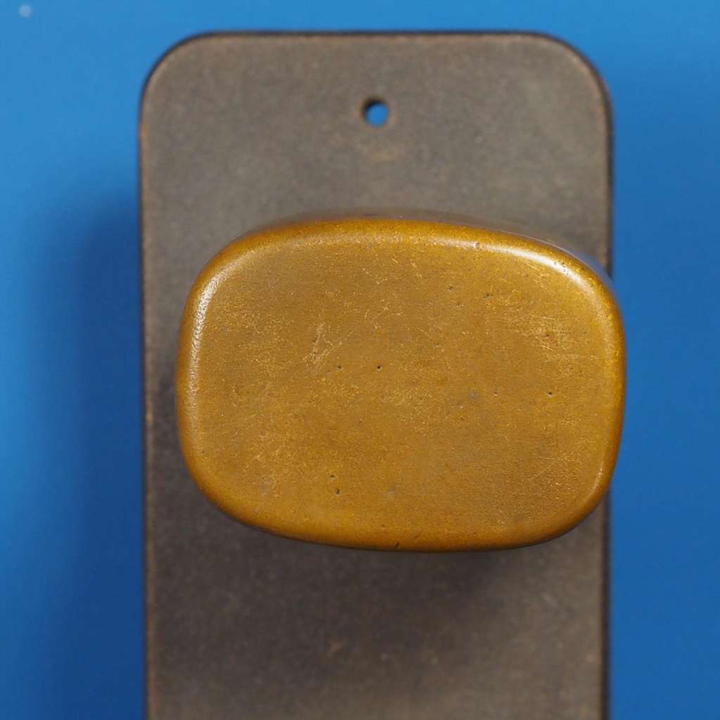 Double door handle in sand-cast bronze by Jules Wabbes from the Générale de Banque - Swivel (Right/Left)