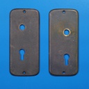 Single door handle plate with key and fixing holes in sand-cast bronze by Jules Wabbes from the Générale de Banque (Right or Left)