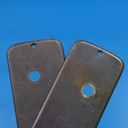 Single door handle plate with key and fixing holes in sand-cast bronze by Jules Wabbes from the Générale de Banque (Right or Left)