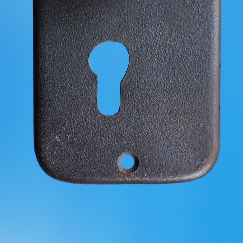 Single door handle with key and fixing holes in sand-cast bronze by Jules Wabbes from the Générale de Banque - Fixed (Right or Left)