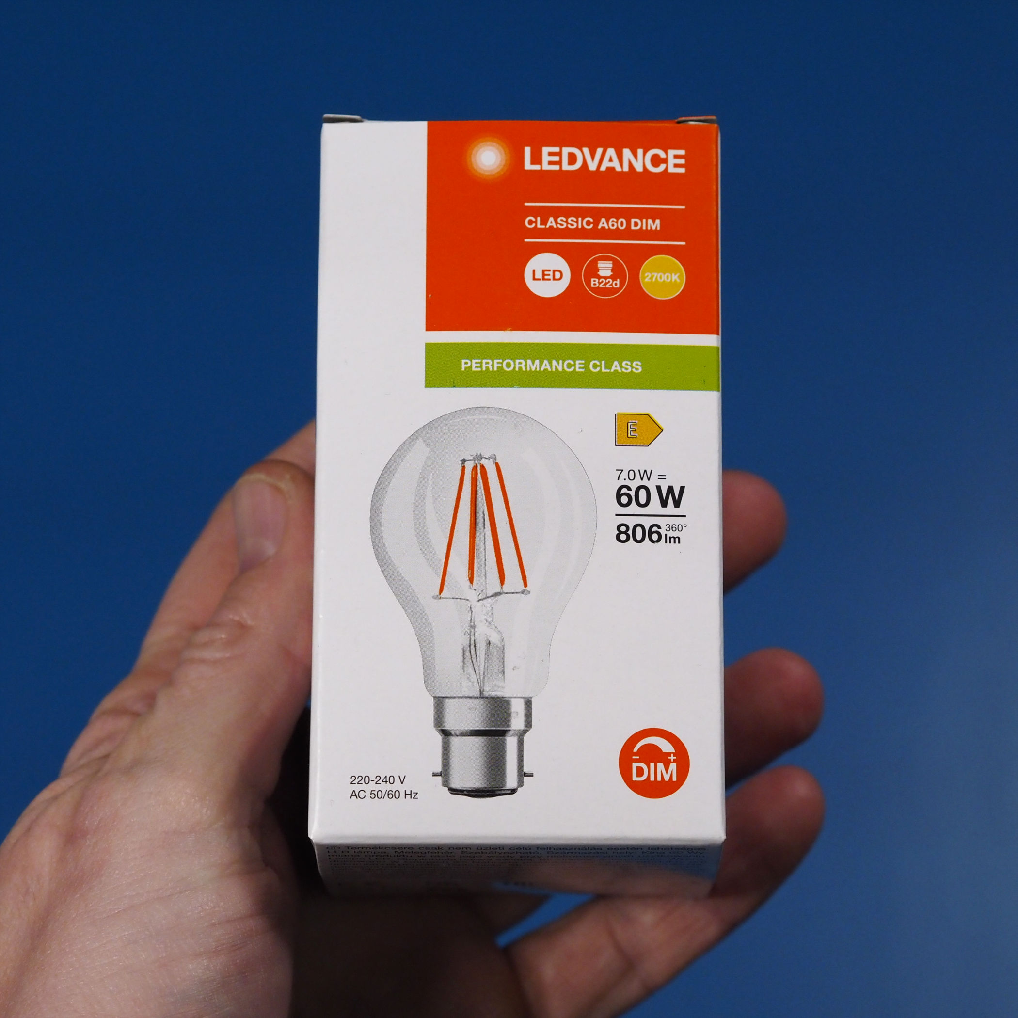 Bulb &quot;Ledvance classic A60 clear filament glass dimmable&quot; (bayonet) Energy class E