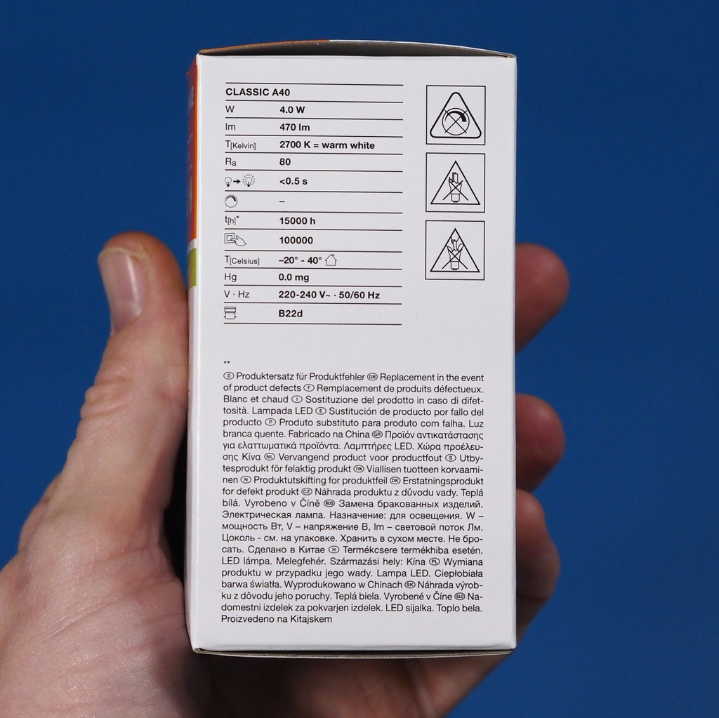 Bulb "Ledvance classic A40 frosted glass" (bayonet) Energy class E