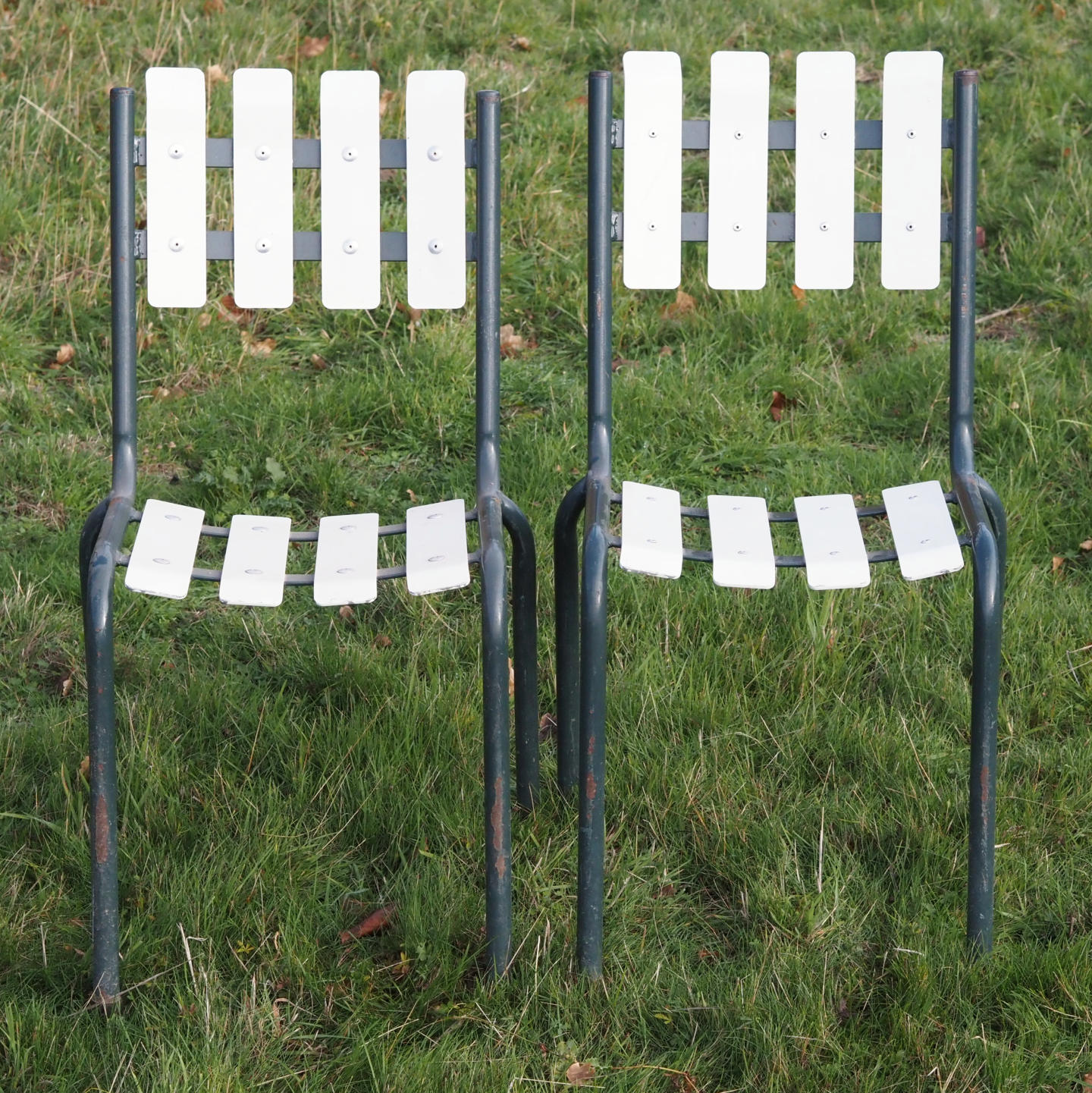 Stackable outdoor chair 'Flotille' by SIF from the Park of Versailles Palace