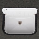 Bucket sink in enamelled steel (Black or grey rubber trim)