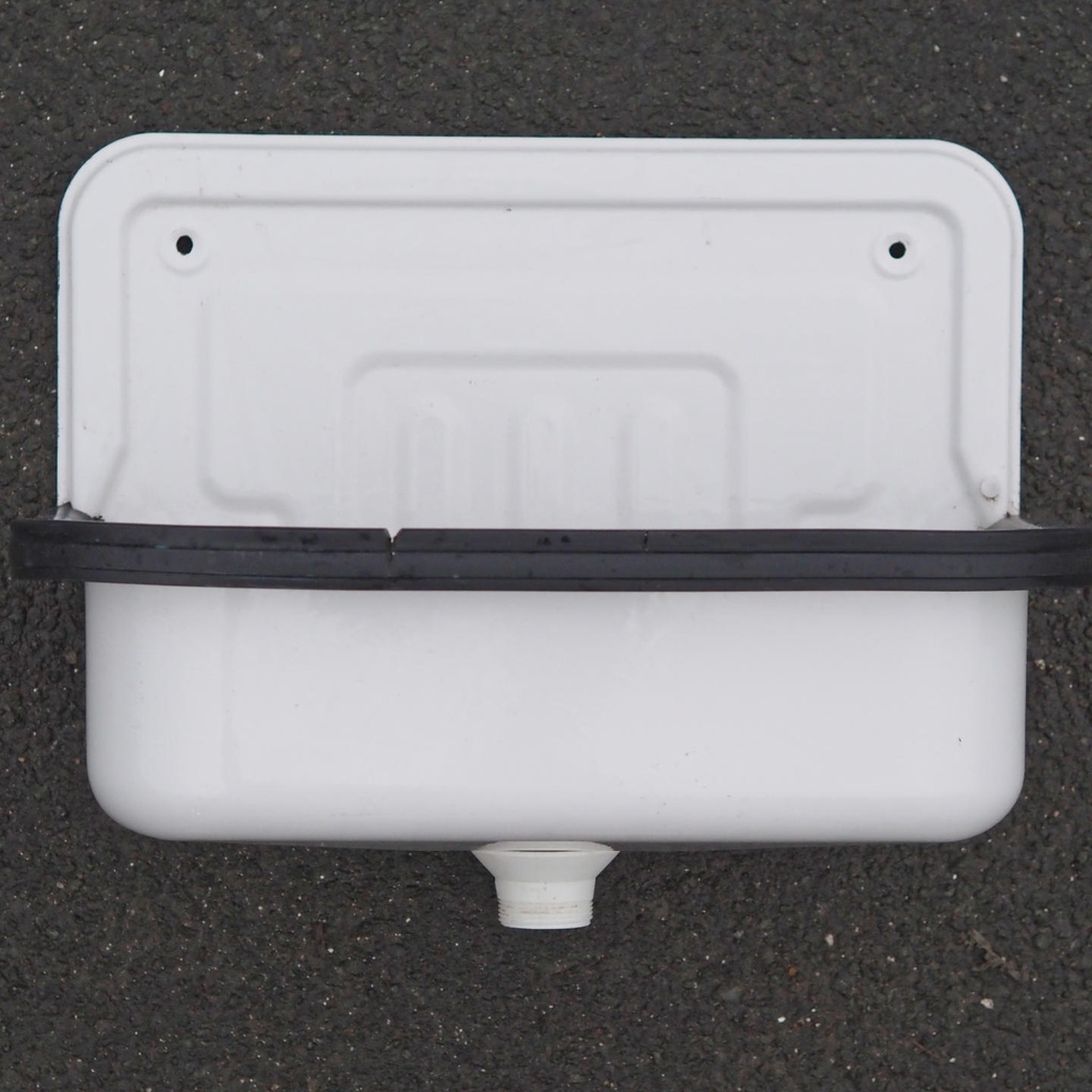 Bucket sink in enamelled steel (Black or grey rubber trim)