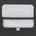 Bucket sink in enamelled steel (Black or grey rubber trim)