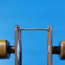 Double door pull handle with key and fixing holes in sand-cast bronze by Jules Wabbes from the Générale de Banque - Fixed (Right/Left)