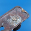 Single door pull handle with key and fixing holes in sand-cast bronze by Jules Wabbes from the Générale de Banque - Fixed (Right)