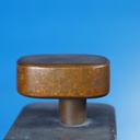 Single door handle with key and fixing holes in sand-cast bronze by Jules Wabbes from the Générale de Banque - Swivel (Left)