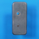 Double handle plate with keyhole in sand-cast bronze by Jules Wabbes from the Générale de Banque - Hole on both sides (Right)