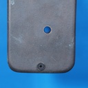 Double handle plate with keyhole in sand-cast bronze by Jules Wabbes from the Générale de Banque - Hole on both sides (Right)