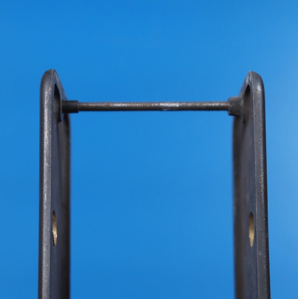 Double handle plate with keyhole in sand-cast bronze by Jules Wabbes from the Générale de Banque - Hole on both sides (Right)