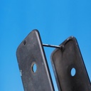 Double handle plate with keyhole in sand-cast bronze by Jules Wabbes from the Générale de Banque - Hole on both sides (Right)