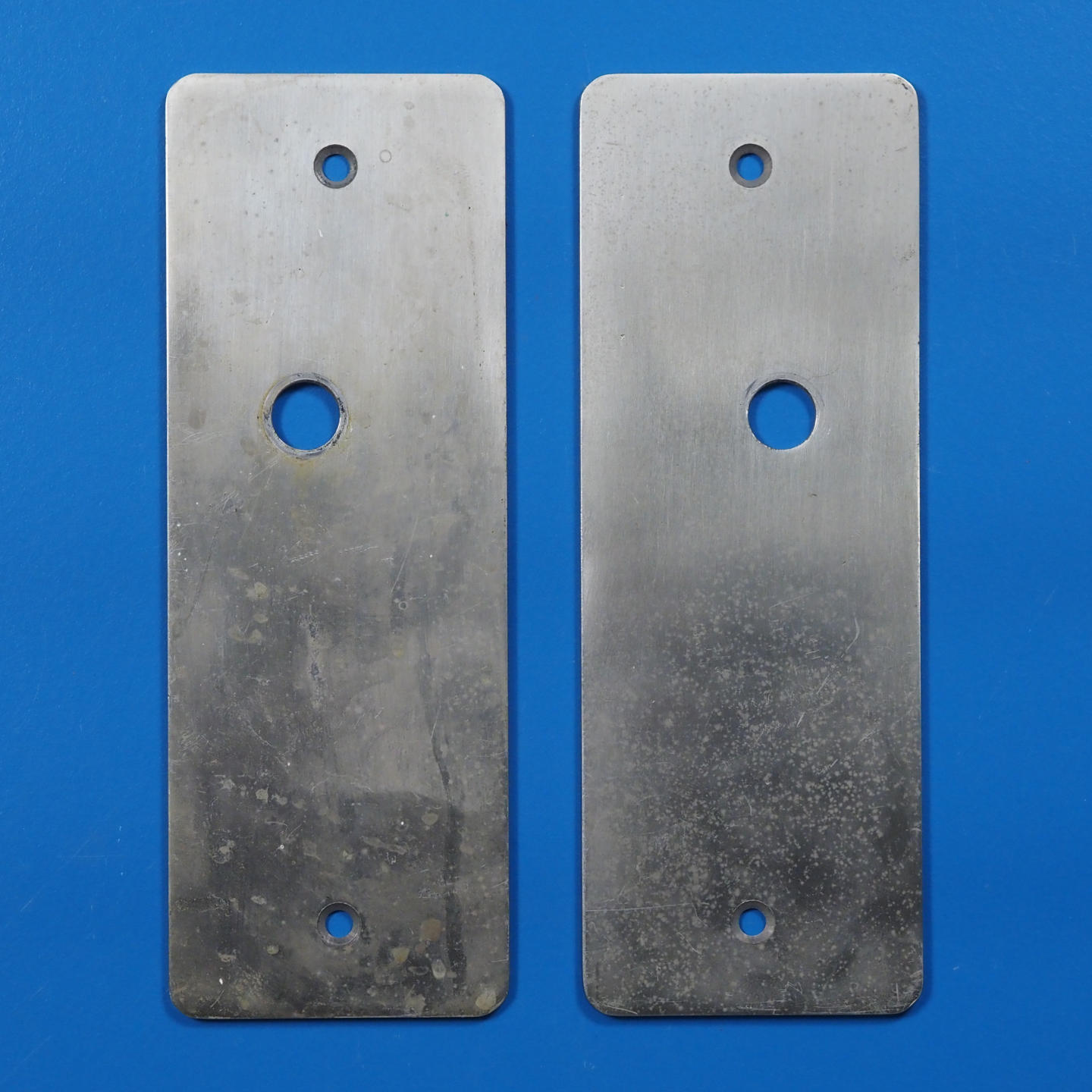 Double handle plate in chrome-plated brass from the Générale de Banque - Hole on both sides (Right/Left)