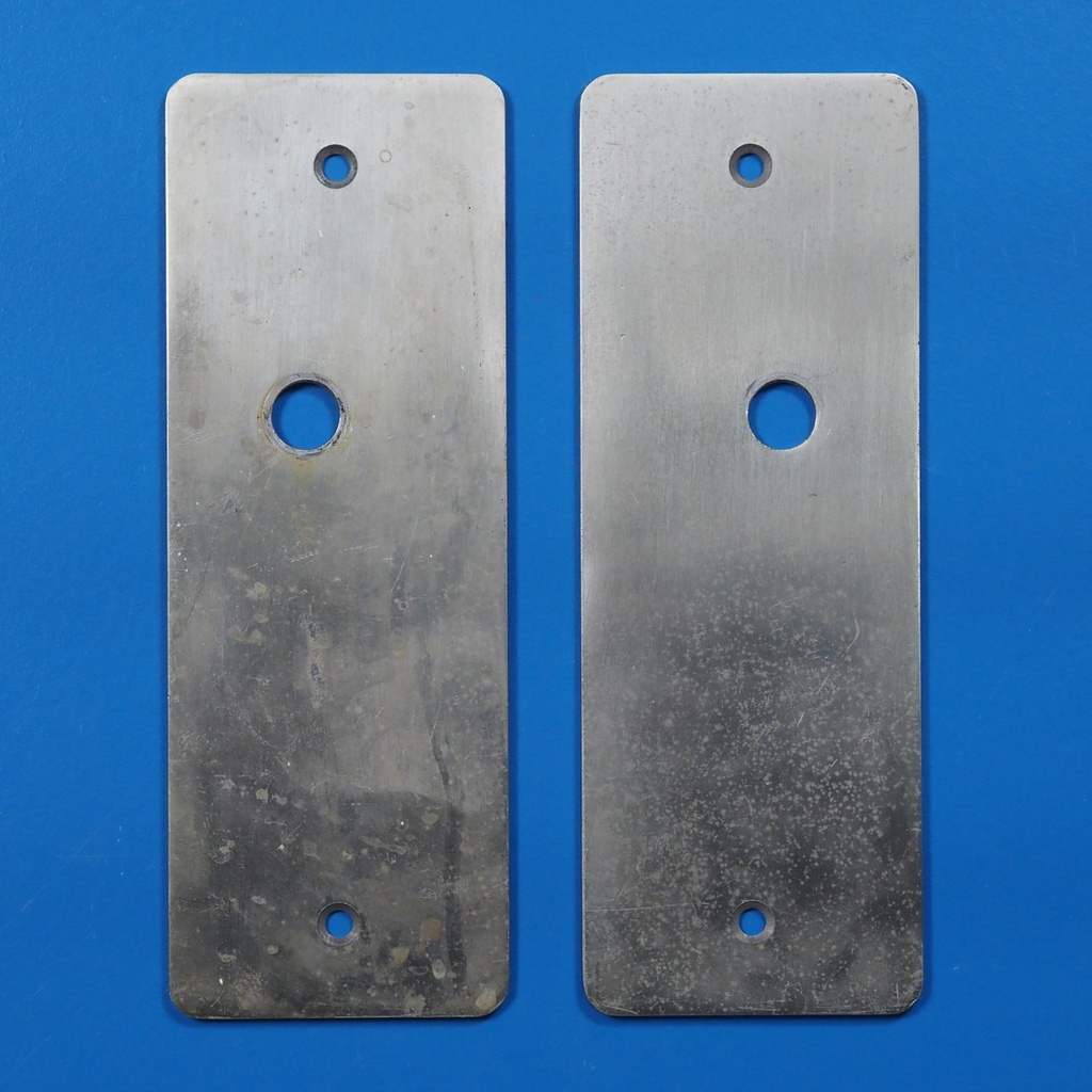 Double handle plate in chrome-plated brass from the Générale de Banque - Hole on both sides (Right/Left)