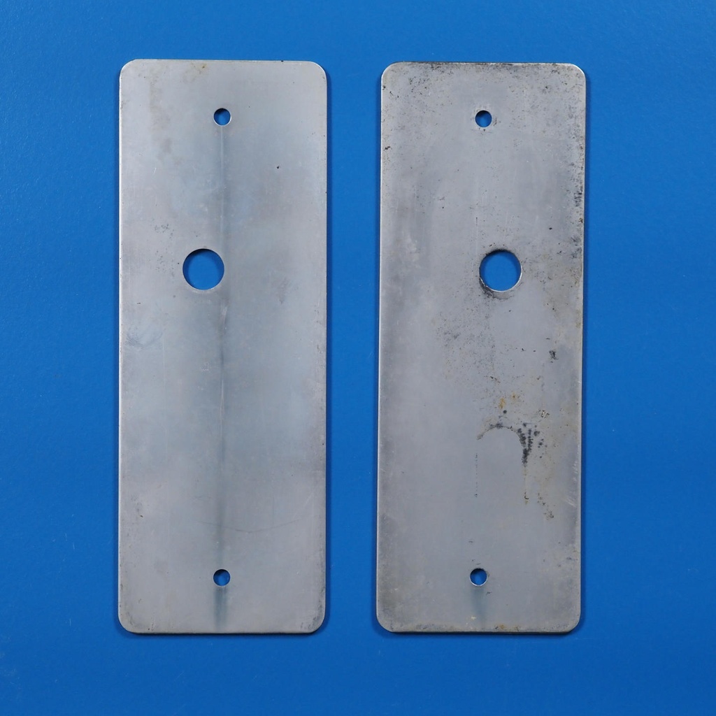 Double handle plate in chrome-plated brass from the Générale de Banque - Hole on both sides (Right/Left)