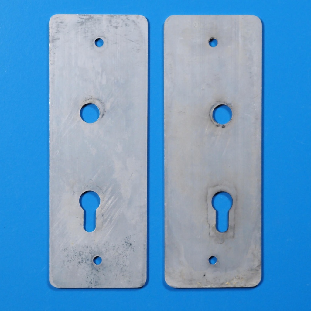 Double handle plate with keyhole in chrome-plated brass from the Générale de Banque - Hole on both sides (Right/Left)