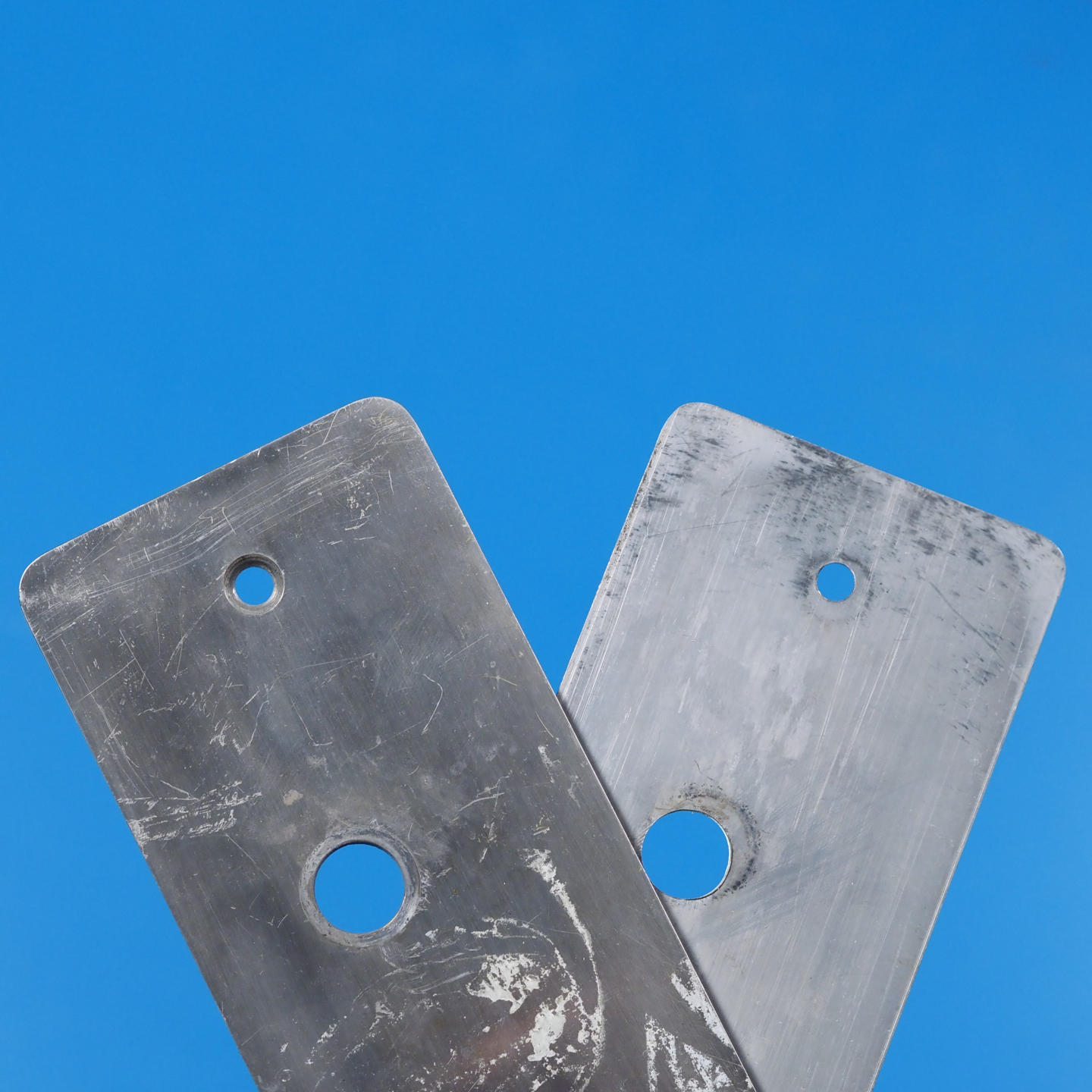 Double handle plate with keyhole in chrome-plated brass from the Générale de Banque - Hole on both sides (Right/Left)