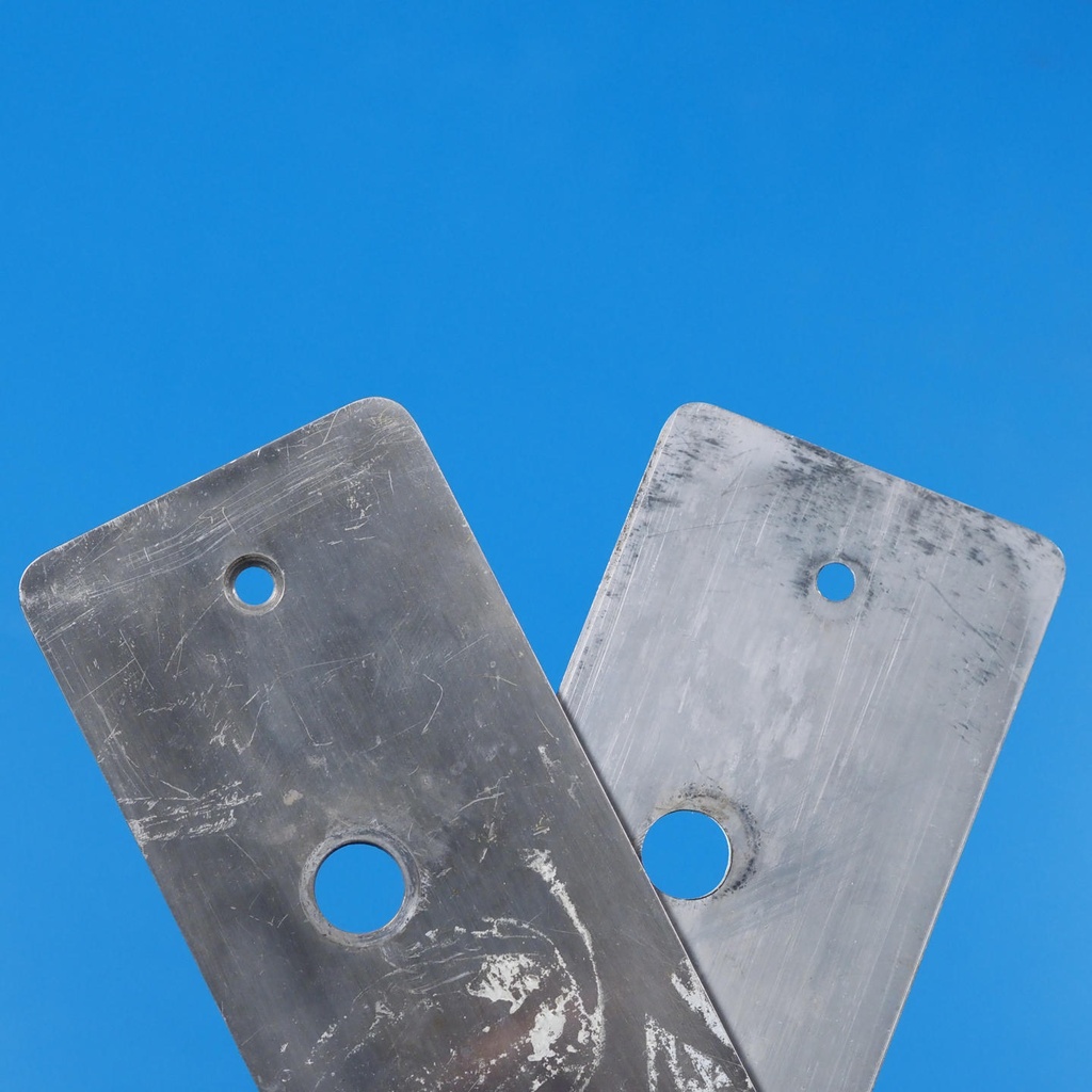 Double handle plate with keyhole in chrome-plated brass from the Générale de Banque - Hole on both sides (Right/Left)