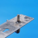 Single door handle with key and fixing holes in chrome-plated brass from the Générale de Banque - 4 fixing holes (Right)