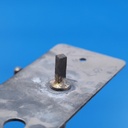 Single door handle with key and fixing holes in chrome-plated brass from the Générale de Banque - 2 fixing holes (Right)