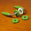 Door handle in green varnished wood with key rosettes by Linea Bertomani