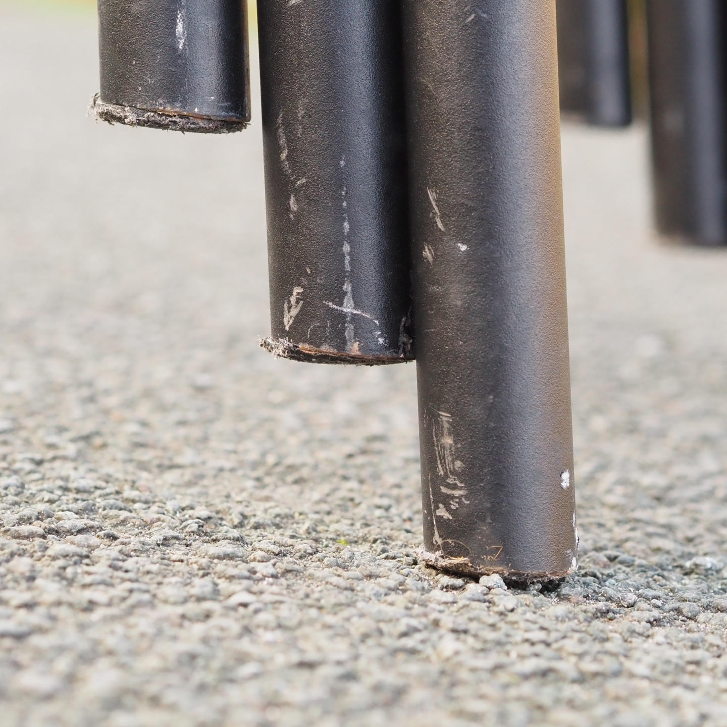 Black stackable chair by Pierre-Emmanuel Vandeputte (with various coloured corners)