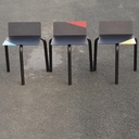 Black stackable chair by Pierre-Emmanuel Vandeputte - Low backrest (with various coloured corners)