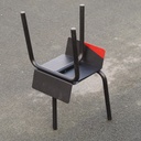 Black stackable chair by Pierre-Emmanuel Vandeputte - Low backrest (with various coloured corners)