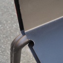 Black stackable chair by Pierre-Emmanuel Vandeputte - Low backrest (with various coloured corners)