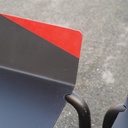 Black stackable chair by Pierre-Emmanuel Vandeputte - Low backrest (with various coloured corners)