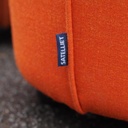 Round ottoman with belt by Satelliet (various colors/finishes)