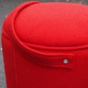 Round ottoman with belt by Satelliet (various colors/finishes)
