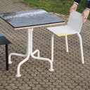 White stackable chair by Pierre-Emmanuel Vandeputte - High backrest (with various coloured corners)